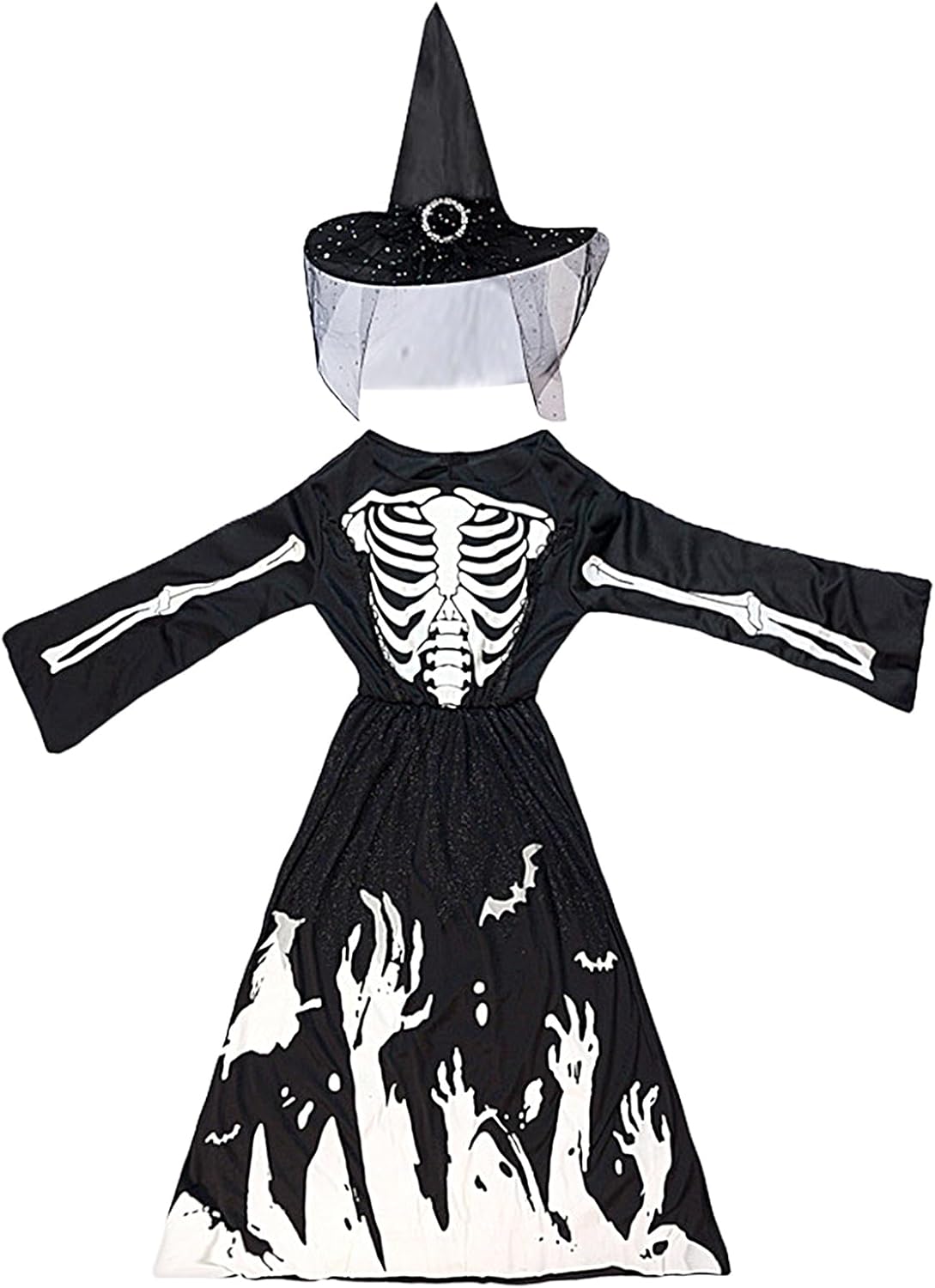Disfraz de bruja de Halloween para niñas, vestido con sombrero, Disfraz de bruja de Halloween para niñas, vestido con sombrero, accesorios creativos y cómodos para cosplay al aire libre, Halloween, festival, cumpleaños, club, fiesta infantil