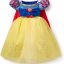 Disney Store Official Snow White Kids Costume, Blue and Yellow Princess Dress with Red Cape, for Fancy Dress Parties, Games and Halloween, 7-8 Years