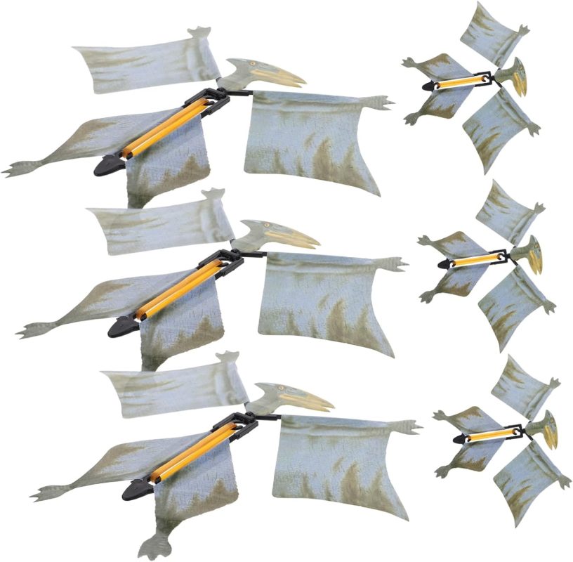 ERINGOGO 6 Pieces Magic Toys Flying Dinosaur Toys for Unique Novelty Dino Flying Plastic Green