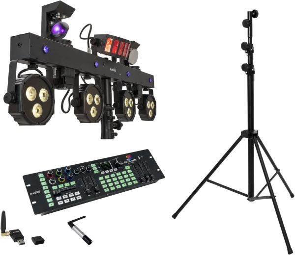 EUROLITE Set LED KLS Scan Next FX Kompakt-Lichtset + Controller + Stativ (20000851) marca Eurolite
