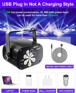 Eagou Diary Disco Lights 120 Lighting Patterns Sound Activated Party Lights with Remote Control LED RGB Stage for Home Party DJ Bar - Imagen 2