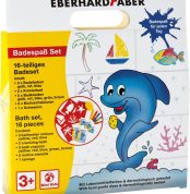 Eberhard Faber 524116 16 Piece Kids Bath Set with Bath Crayons, Bath Colors, Stencils, Sponge, Crackling Baths, Bath Fun Box