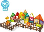 Educa - Magnetics Parck Zoo | Educational 3D Magnetic Building Set with 50 Pieces for Children, Includes 4 Animals and 8 Cards, Build Geometric Figures, Ages 3 (20270) - Imagen 2
