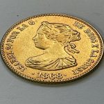 Elizabeth II of Spain 1868 Handicraft of Ancient Gold Coins - Gold - 21.5 mm