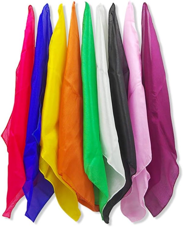 Enjoyer Magic Silk Scarf Wizard Juggling Scarf Color Change Scarves Magic Tricks Stage Magic Accessories Classic Magic Toys Gadgets 5 Pieces (15 x 15cm)