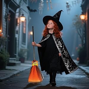 Escoba De Bruja Infantil Para Halloween - Escoba De Bruja Para Disfraces Infantiles De Halloween | Accesorios De Juego De Imitación Para Fiestas Infantiles Cumpleaños Carnaval Casa Encantada