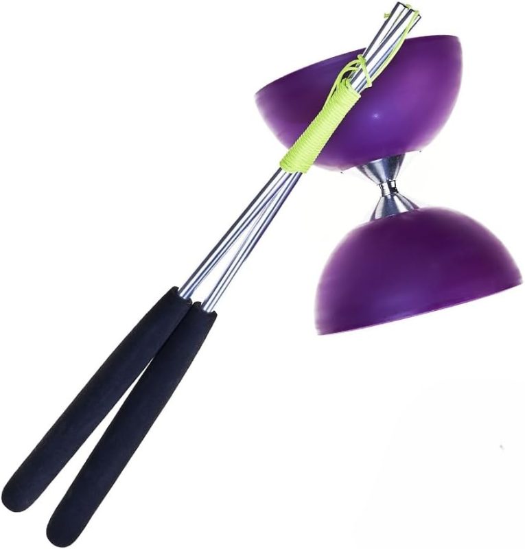Eureka 515705 Acrobat 105 – Rubber Diabolo with Aluminium Rods, Purple