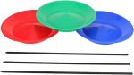FRCOLOR Acrobacia Mágica con Disco Giratorio Plato De De Plástico De Malabarismo para Juguete De Equilibrio con Varita De Mano Accesorio para Trucos De para Espectáculos De y Desarrollo