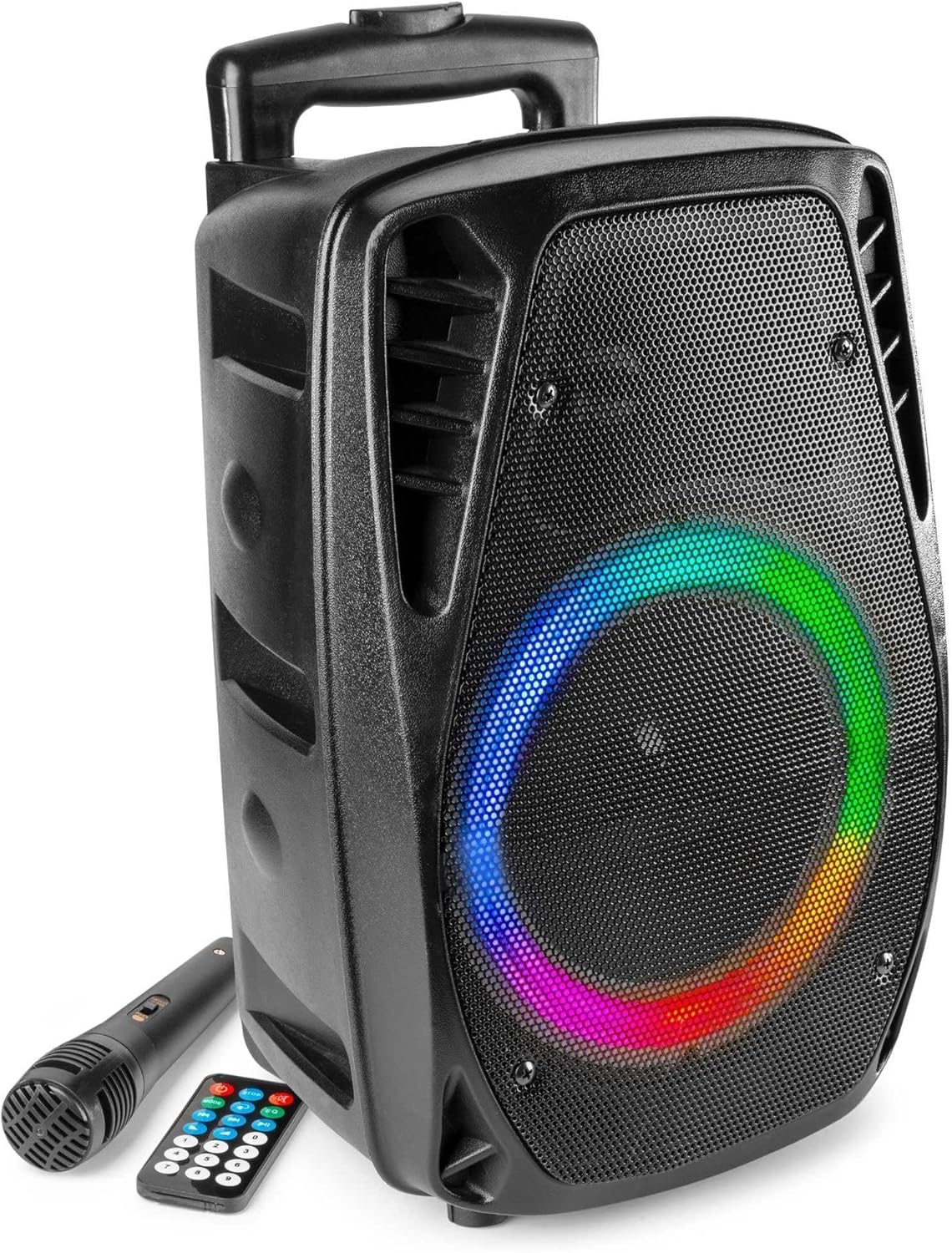 Fenton FT8LED – Portable Speaker with Battery and Integrated LED, Fenton FT8LED – Portable Speaker with Battery and Integrated LED, Power 300 W, Bluetooth 5.0 Technology, Built-in MP3 Player and Microphone Included