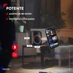Fenton Track160 – Portable Bluetooth Speaker 5.3 100 W with 10 H Battery, LED Lights, Remote Control, Stereo, Ideal for Parties, Outdoors or Mobile Use – Black - Imagen 2