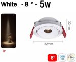 Foco de Escenario, s LED empotrados de 5 W, 7 W y 9 W, ángulo de haz pequeño de 3°, 8° y 15°, for techo, for el hogar, cuadros, museos de arte.(White 5W 8 degree,6000K cold) - Imagen 2