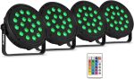 Fuzzix Comet M16 LED RGB Spotlights with 18 LEDs per Unit, Remote Control, Auto Programs, Sturdy Housing, Easy Assembly, Ideal for Parties, Stages, Events or Performances