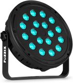 Fuzzix Comet M16 LED RGB Spotlights with 18 LEDs per Unit, Remote Control, Auto Programs, Sturdy Housing, Easy Assembly, Ideal for Parties, Stages, Events or Performances - Imagen 2