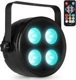 Fuzzix PLF20 LED Par Can Light with DMX, 4x 12W RGBAW-UV, Disco Party Light, LED DJ Light for Events, Automatic Shows, Remote Control, Sound Activation and 6/10 DMX Channel Control