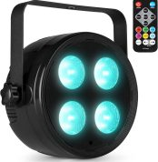 Fuzzix PLF20 LED Par Can Light with DMX, 4x 12W RGBAW-UV, Disco Party Light, LED DJ Light for Events, Automatic Shows, Remote Control, Sound Activation and 6/10 DMX Channel Control