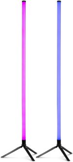 Fuzzix Starry 2 x RGB LED Tube Stand with 43 LEDs each, 1m Height, App Control and Remote Control, Sound Mode and Tripods Included for Parties and DJ