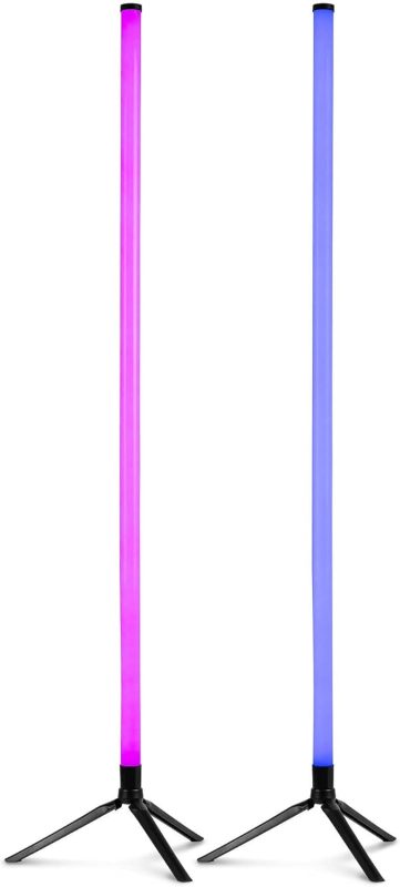 Fuzzix Starry 2 x RGB LED Tube Stand with 43 LEDs each, 1m Height, App Control and Remote Control, Sound Mode and Tripods Included for Parties and DJ