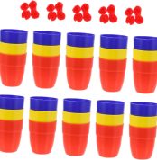 GARVALON 30 Pieces Magic Party Accessories Cup for Drinking Cup Tools Trick Cups and Balls Cups and Balls Cup with Lid and Straw Plastic Trick Accessory