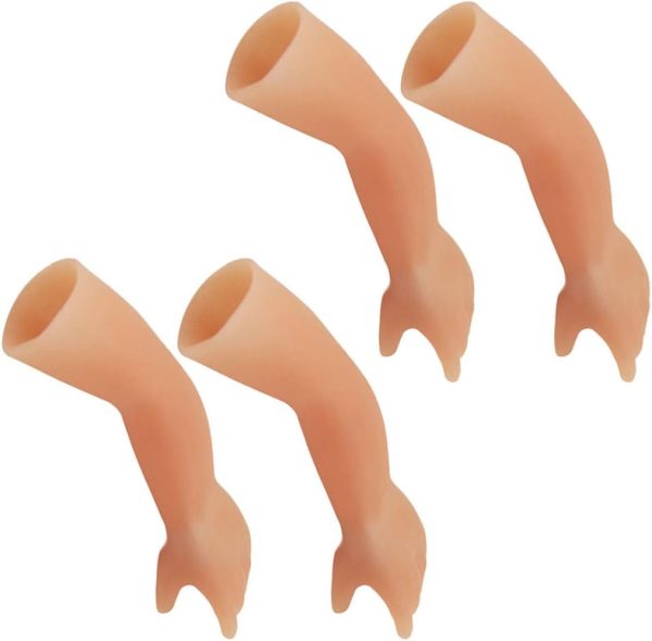 Genérico 4 Pieces Imp Hand Toy Tricks for Thumb Trick Finger Lights Bulk Shake Small Accessories for Hand Tricks Party Favors Silica Gel Khaki