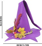Genérico Kids Witch Hat: puntiagudo de un talla para Halloween, disfraz de fiesta con diseño de cosplay, accesorio para adultos y niños para fiestas de disfraces, eventos de radios, negro, 3.15x1 - Imagen 2