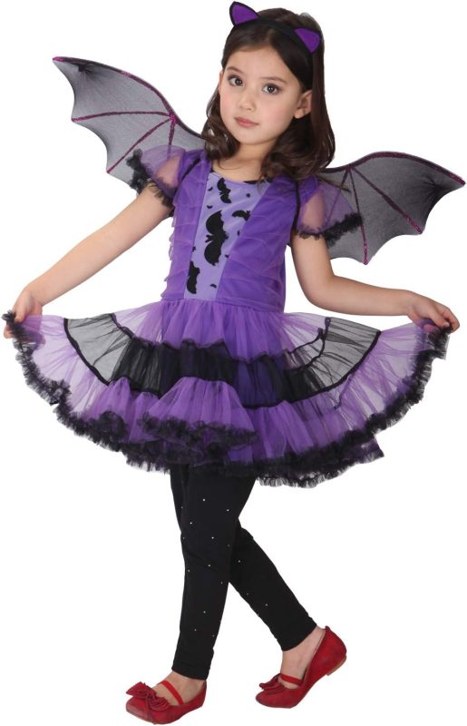 Gevie Girls Warm Vampire Costume Halloween Carnival Cosplay Party Tutu Dress Up for 3-12 Years