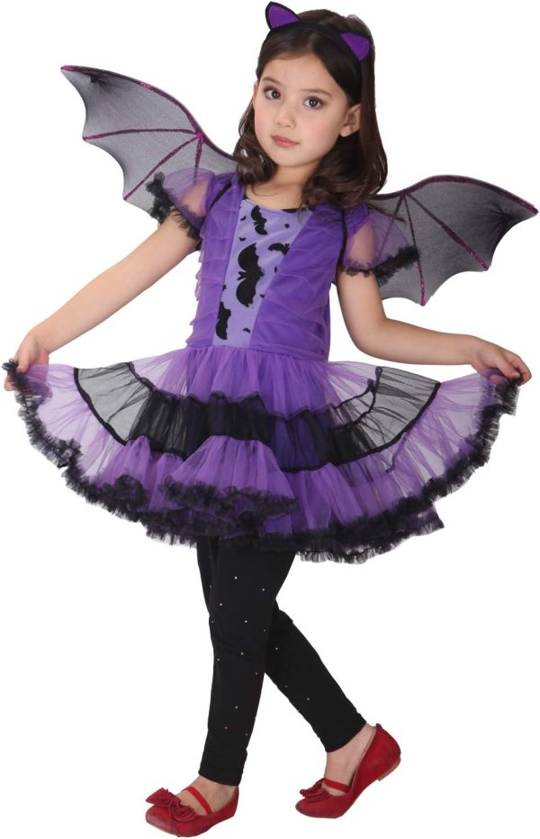 Gevie Girls Warm Vampire Costume Halloween Carnival Cosplay Party Tutu Dress Up for 3-12 Years