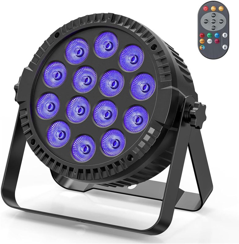 HOLDLAMP 14 x 6 RGBW LED Pair Stage Lights with Remote Control and Sound Activation, DMX 4/8 CH LED Par Spotlight for DJ Bar KTV Disco Birthday Party