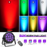 HOLDLAMP 14 x 6 RGBW LED Pair Stage Lights with Remote Control and Sound Activation, DMX 4/8 CH LED Par Spotlight for DJ Bar KTV Disco Birthday Party - Imagen 2