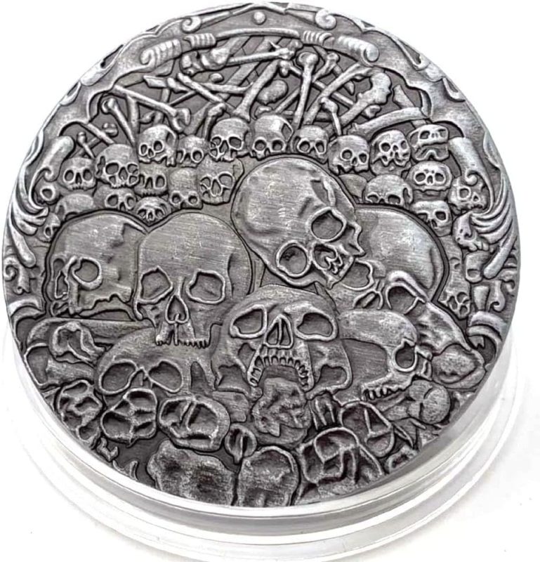 Halloween Commemorative Coins Skull Head Coin Coins Silver Collection Coin Challenge Coin Christmas Souvenir Coin
