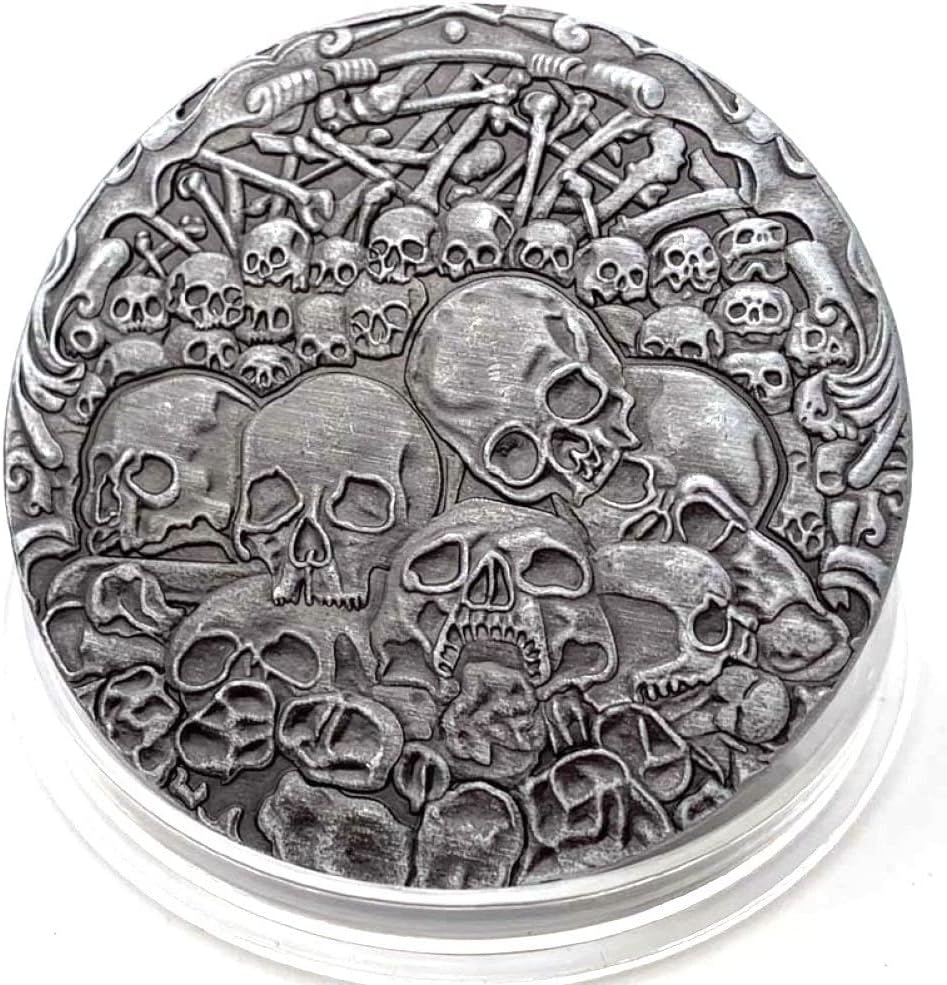 Halloween Commemorative Coins Skull Head Coin Coins Silver Collection Coin Halloween Commemorative Coins Skull Head Coin Coins Silver Collection Coin Challenge Coin Christmas Souvenir Coin