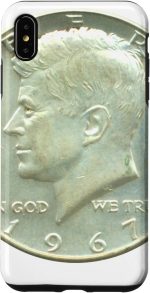 John F Kennedy 40 por ciento de plata moneda de medio dólar Carcasa para iPhone XS Max
