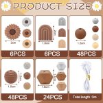 Juego de 132 cuentas de silicona en forma de flor, perlas de silicona con agujeros, cuentas coloridas para manualidades con cordón elástico, cuentas para manualidades, pulseras, bolígrafos - Imagen 2