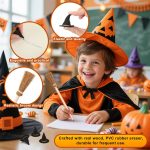 Juego de 24 lápices de escoba de bruja con 12 borradores de sombrero de bruja 3D, 12 bolígrafos de escoba para regalos de fiesta de Halloween, decoraciones para adolescentes, adultos, aula, relleno de - Imagen 2