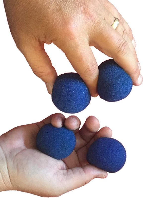 Juego de 50 bolas suaves de esponja azul de 3,5 cm para primeros planos, magia callejera clásica, comedia, truco (azul, 3,5 cm)