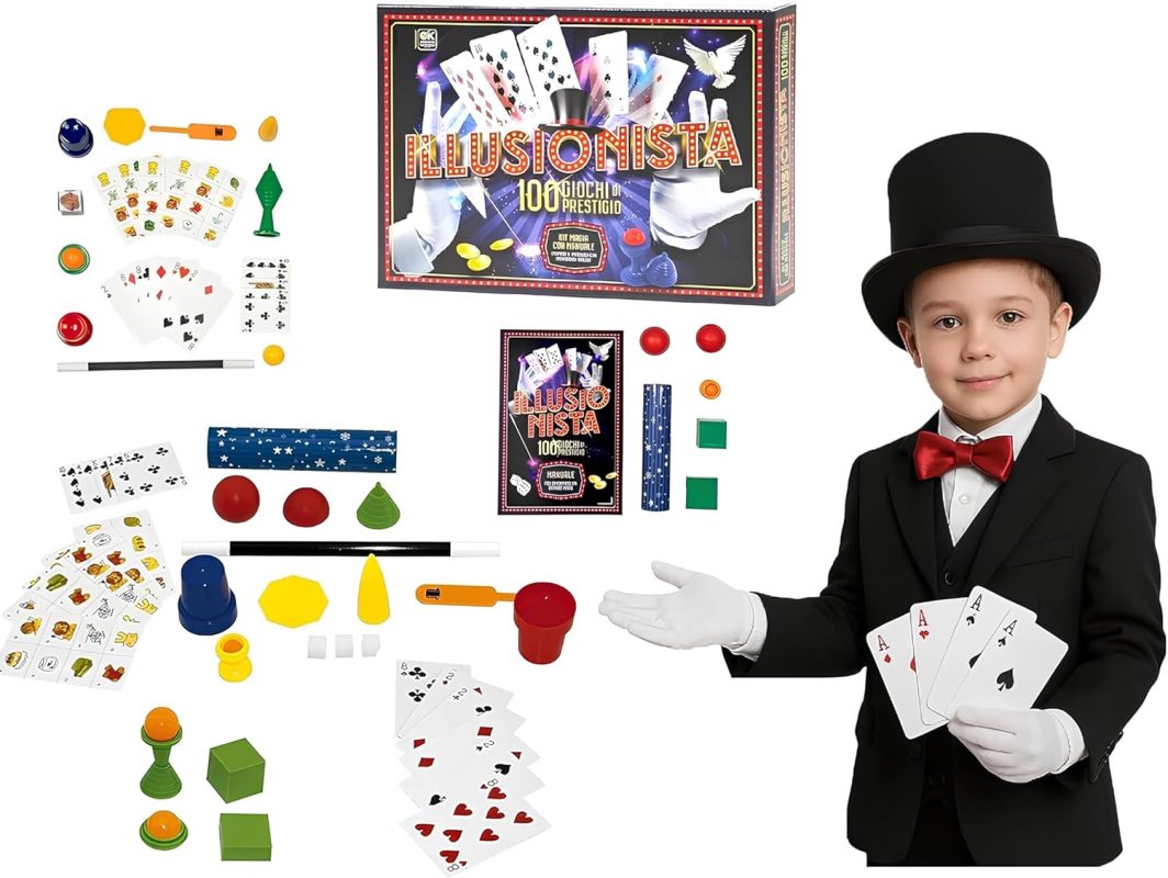 Juegos de Magia Magic Show Juegos de Magia Niños 100 Trucos de Ilusionista Fácil de Aprender Prestigiador Juegos de Prestigio con Varita Mágica Instrucciones Trucos Mágicos Mago