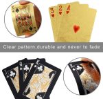 KAHEIGN 2 Deck Playing Cards, Aluminum Foil 24k Poker Cards Waterproof Diamond Playing Cards Professional Classic Magic Tricks Tool - Imagen 2