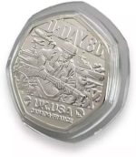 Kollections4you Día D Aniversario - The Normandy Desembarco 50p Formado Moneda - Guerra Mundial 2,WW2, Bañado en Plata Conmemorativas Moneda - Imagen 2