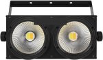LED Stage Light, 2 Eyes 200W LED 2 in 1 Cool Warm White Lighting 2X100W Blinding Lighting Wedding Party Bar DMX Stage Lighting