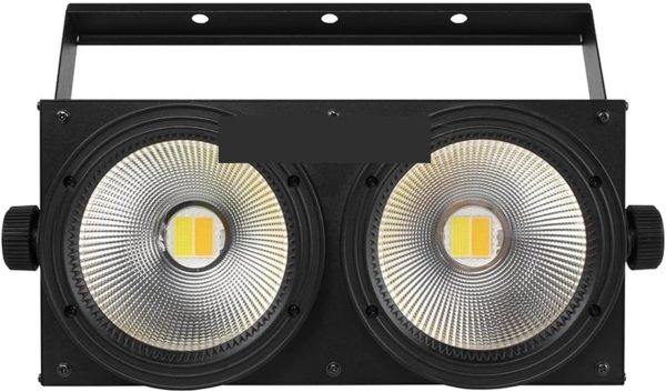 LED Stage Light, 2 Eyes 200W LED 2 in 1 Cool Warm White Lighting 2X100W Blinding Lighting Wedding Party Bar DMX Stage Lighting
