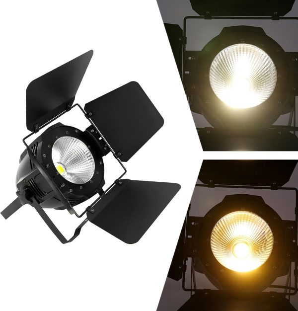 LED Stage Lighting 200W, Stage Spotlights Theater Lamp | Compatible with DMX COB PAR Control | Warm White Light Mechanical Cool White Light (2 in 1)
