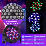 LED Stage Lights - 36 RGB LED Party Lights with Sound Activated DMX Remote Control for Disco Dance Wedding Club Christmas Birthday Music Party Stage Lighting - Imagen 2