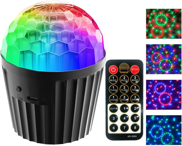 LED Stage Lights with Remote | LED Dance Lights, Disco Ball Lamp for Dance Party Decorations, Stage Atmosphere Lighting Device