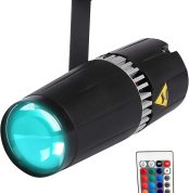 LED pinspot light, SENLAN LED 9W RGB 3 in - 1 pinspot light and make the stage lights by the IR remote controller