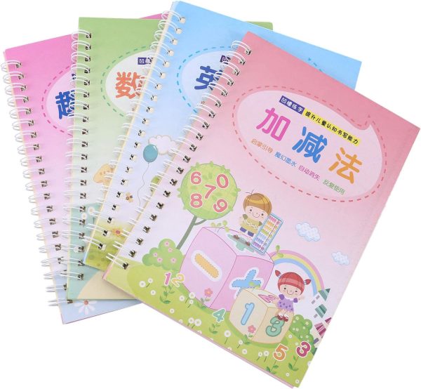 LEYTON Magic Calligraphy Stickers Notebooks Erasable Writing Tools Reusable 3-5 Years Simple Writing One Hand