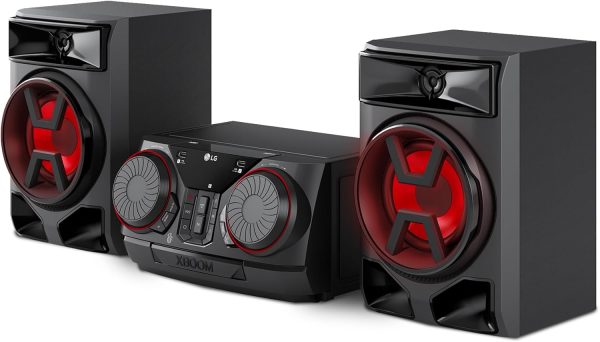 LG CK43N – XBOOM Micro System Sound, 300 W, Bluetooth, USB, Aux Input, TV Sync, Party Control, Equalizer, MP3 Player, Powerful Audio for Home and Parties, Black