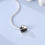 LNQOBU Bracelet for Women 925 Sterling Silver, Butterfly Bracelet with Shiny Heart Charm, Bracelets Jewellery (with a Coloured Charm), Silver, Cubic Zirconia - Imagen 2
