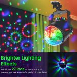 Luces Discoteca, TnYoYo 30 LED Bola Discoteca con Remoto y Temporizador, 7 Colores RGB Luz Discoteca Ritmo de Sonido, Luces Colores Discoteca Giratorias de 360° para Fiestas, Casa, Cumpleaños, Boda - Imagen 2