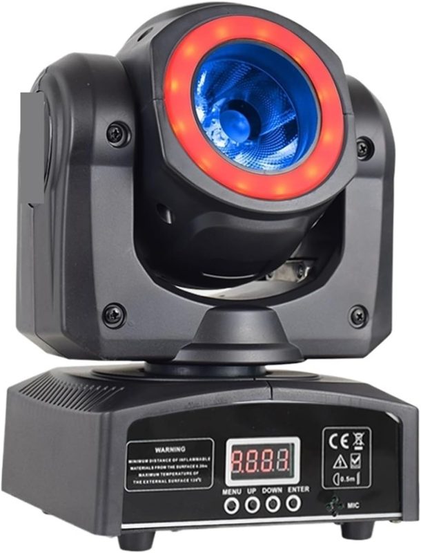Luces de DJ, 60W Led RGBW 4 en 1 haz de luz con cabezal móvil Lira movimiento haz escenario DJ focos iluminación de Control