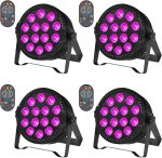 Luces de Escenario para Fiestas en Interiores de 80 W, Luces LED Par RGBW para Cabina de DJ, iluminación Vertical con Control Remoto, Control DMX512, activadas por Sonido, para Festivales, Fiestas