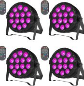 Luces de Escenario para Fiestas en Interiores de 80 W, Luces LED Par RGBW para Cabina de DJ, iluminación Vertical con Control Remoto, Control DMX512, activadas por Sonido, para Festivales, Fiestas